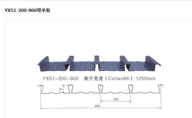 YX51-200-800 樓承板